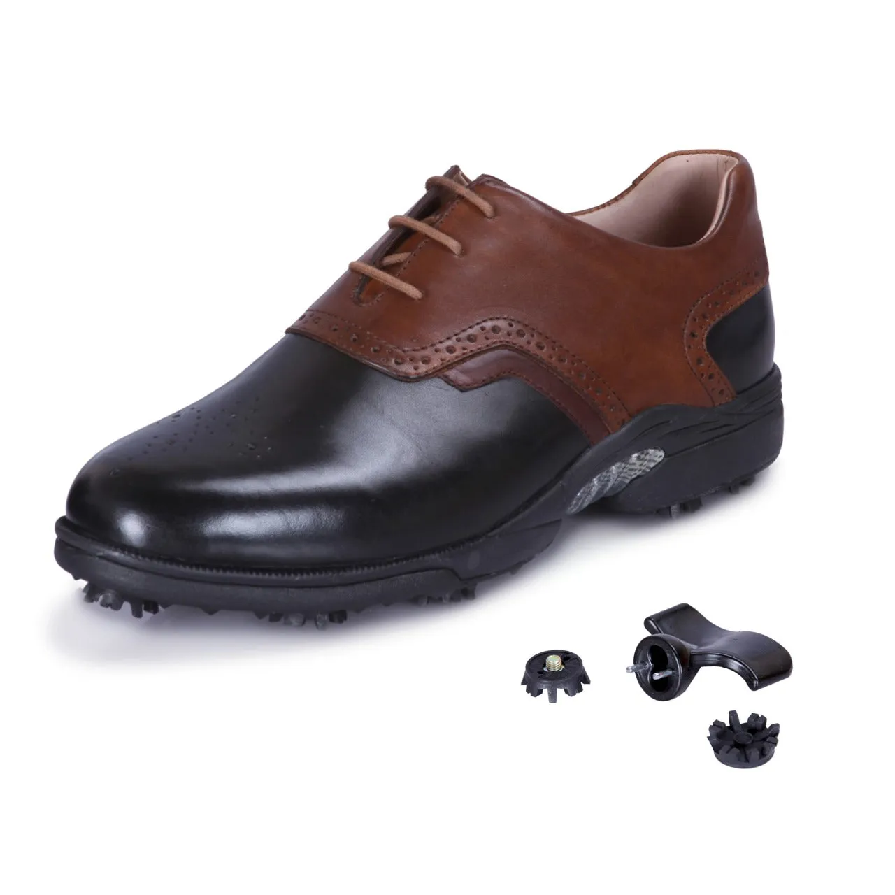 Bristol Black, Tan & Brown Golf Shoes