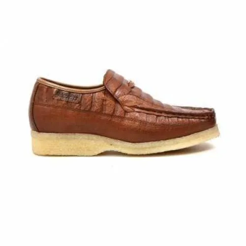 British Walkers Brick Men's Brown Leather Crepe Sole Slip On Shoes