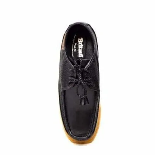 British Walkers Crown Men's Black Leather and Snake Pattern Oxfords