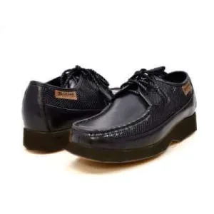 British Walkers Crown Men's Black Leather and Snake Pattern Oxfords