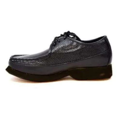 British Walkers Crown Men's Black Leather and Snake Pattern Oxfords