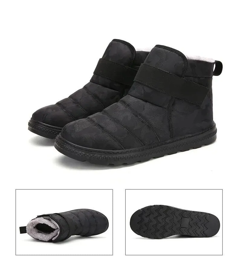 Cotton-Lined Men's Winter Snow Boots with Durable Plush Insole