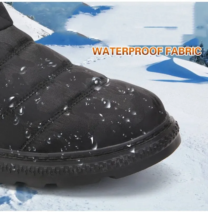 Cotton-Lined Men's Winter Snow Boots with Durable Plush Insole