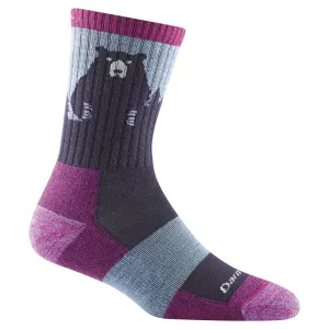 Darn Tough Women's Hiker Bear Town Micro Crew Lightweight with Cushion purple