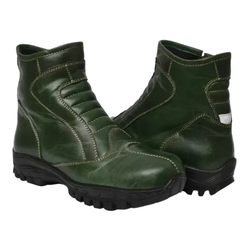 Durable Biker Boots with Sturdy Rubber Sole