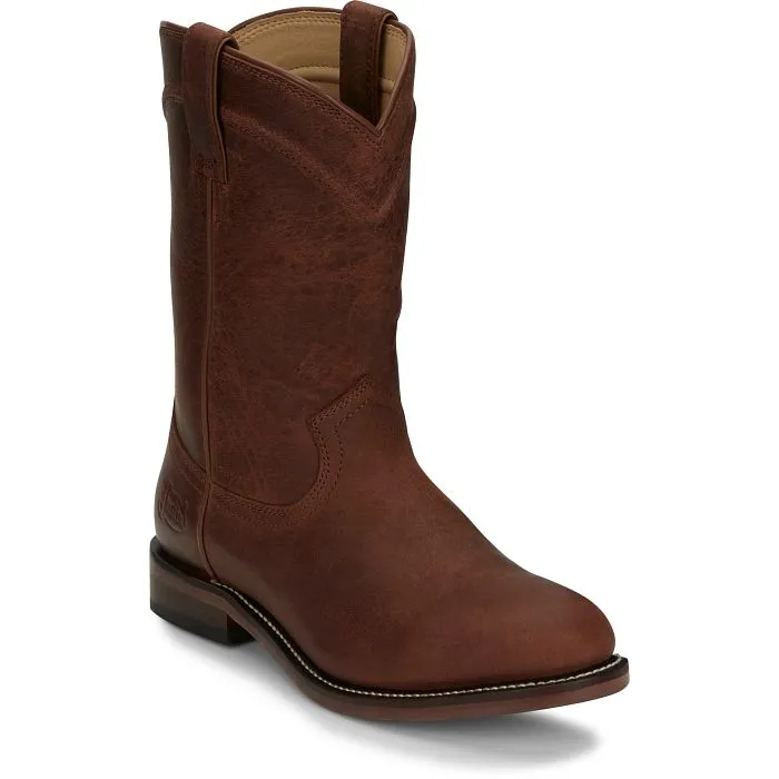 Justin Men's Braswell Roper in Brown Water Buffalo