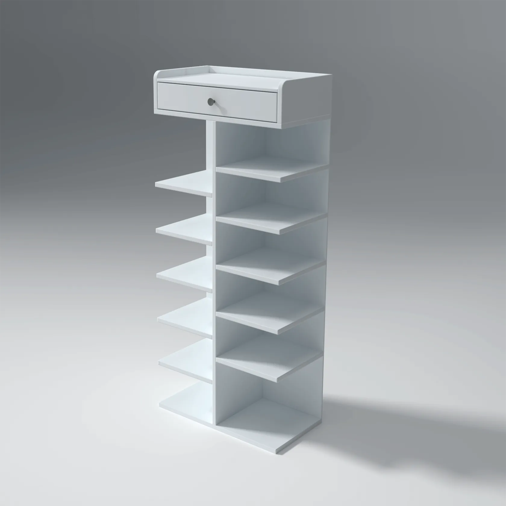 Ladria MDF Wood Shoe Rack In Warm White