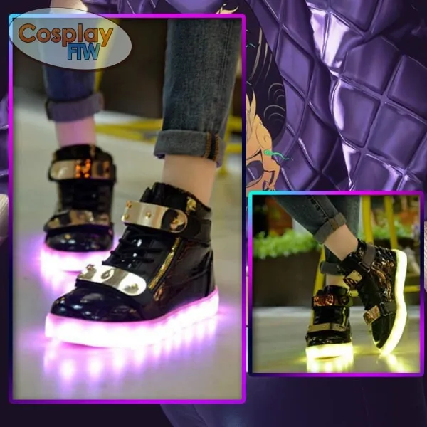 League of Legends KDA Akali cosplay  shoes  / Waterproof Led Shoes /