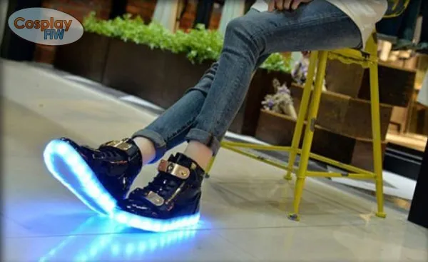 League of Legends KDA Akali cosplay  shoes  / Waterproof Led Shoes /