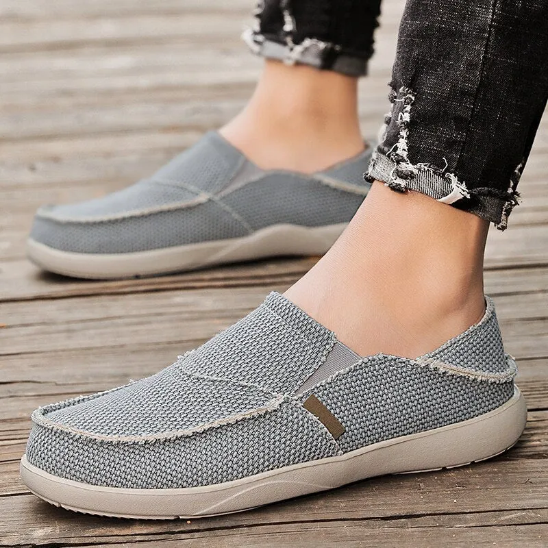 Men's Casual Shoes Denim Canvas Breathable Men Autumn Vulcanized Shoes Slip Wear Men's Flat Shoes Soft Summer Casual Shoes