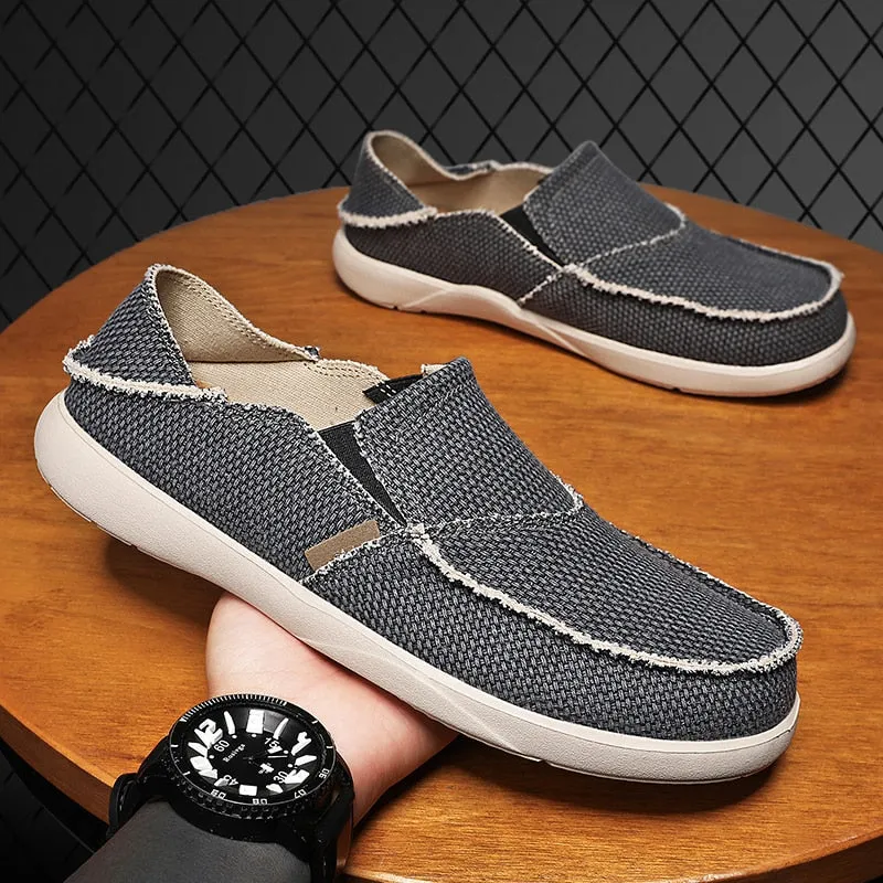 Men's Casual Shoes Denim Canvas Breathable Men Autumn Vulcanized Shoes Slip Wear Men's Flat Shoes Soft Summer Casual Shoes