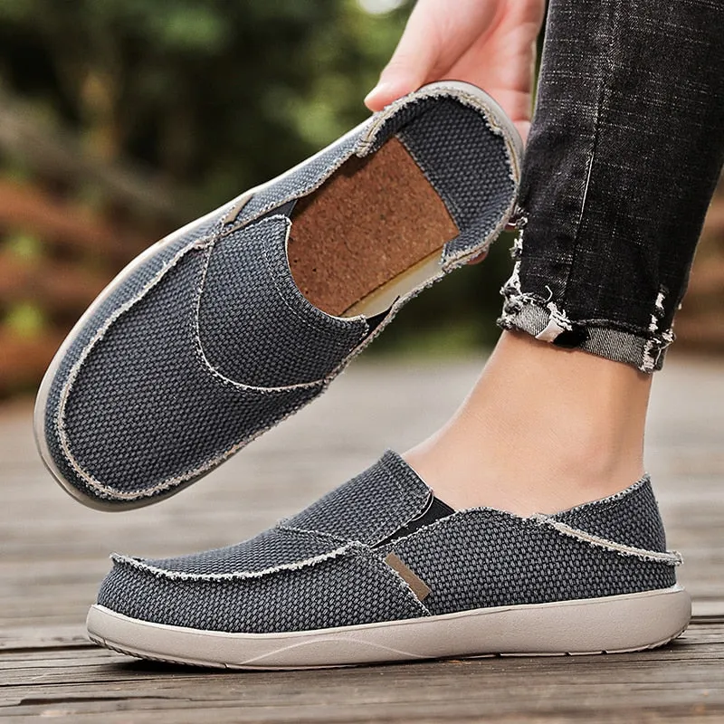 Men's Casual Shoes Denim Canvas Breathable Men Autumn Vulcanized Shoes Slip Wear Men's Flat Shoes Soft Summer Casual Shoes