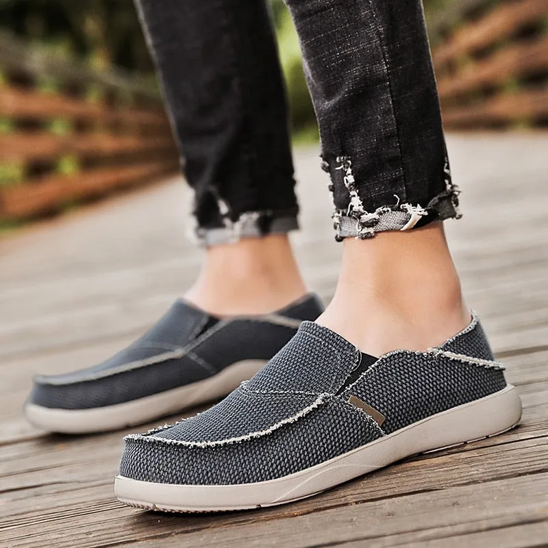 Men's Casual Shoes Denim Canvas Breathable Men Autumn Vulcanized Shoes Slip Wear Men's Flat Shoes Soft Summer Casual Shoes