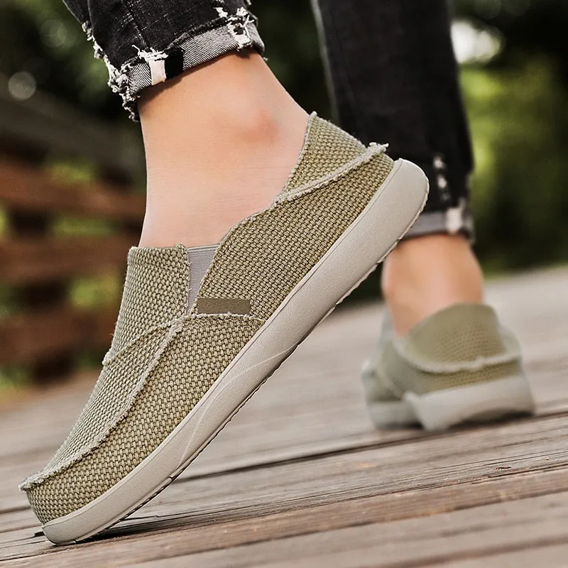 Men's Casual Shoes Denim Canvas Breathable Men Autumn Vulcanized Shoes Slip Wear Men's Flat Shoes Soft Summer Casual Shoes