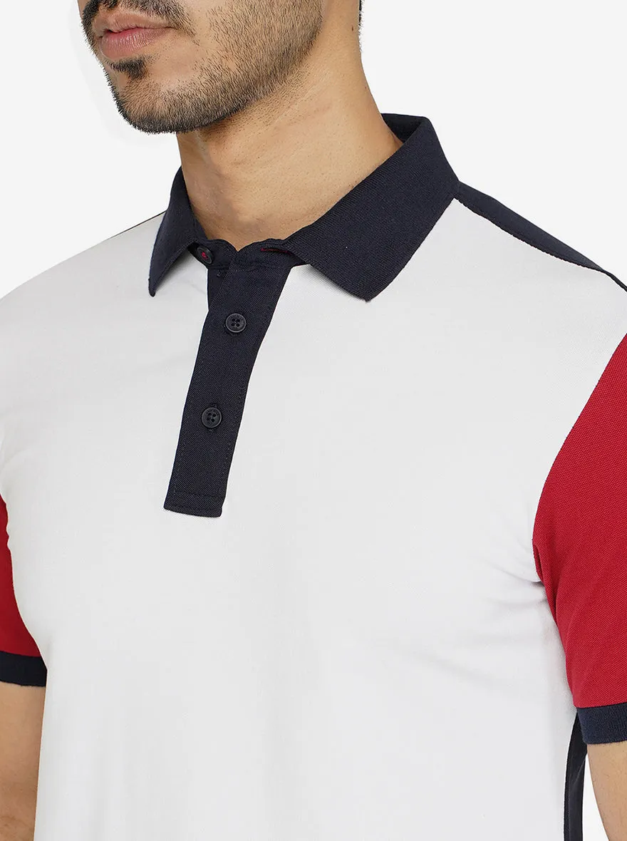 Multicolor Solid Slim Fit Polo T-Shirt | JadeBlue