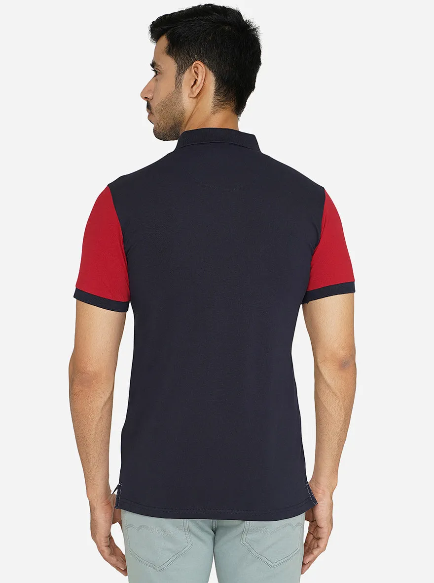 Multicolor Solid Slim Fit Polo T-Shirt | JadeBlue