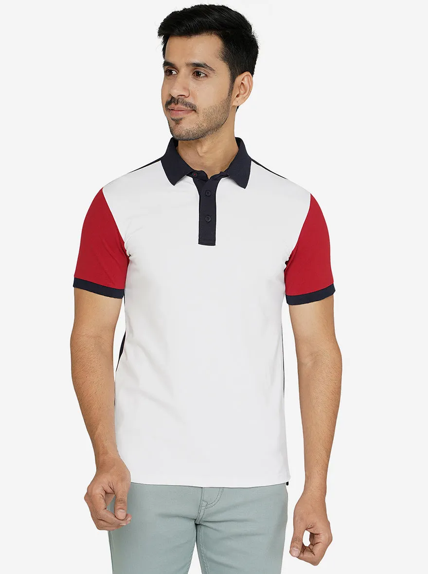 Multicolor Solid Slim Fit Polo T-Shirt | JadeBlue