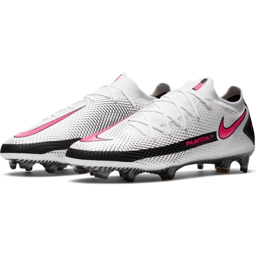 Nike Phantom GT Elite FG - WHITE/PINK BLAST-BLACK