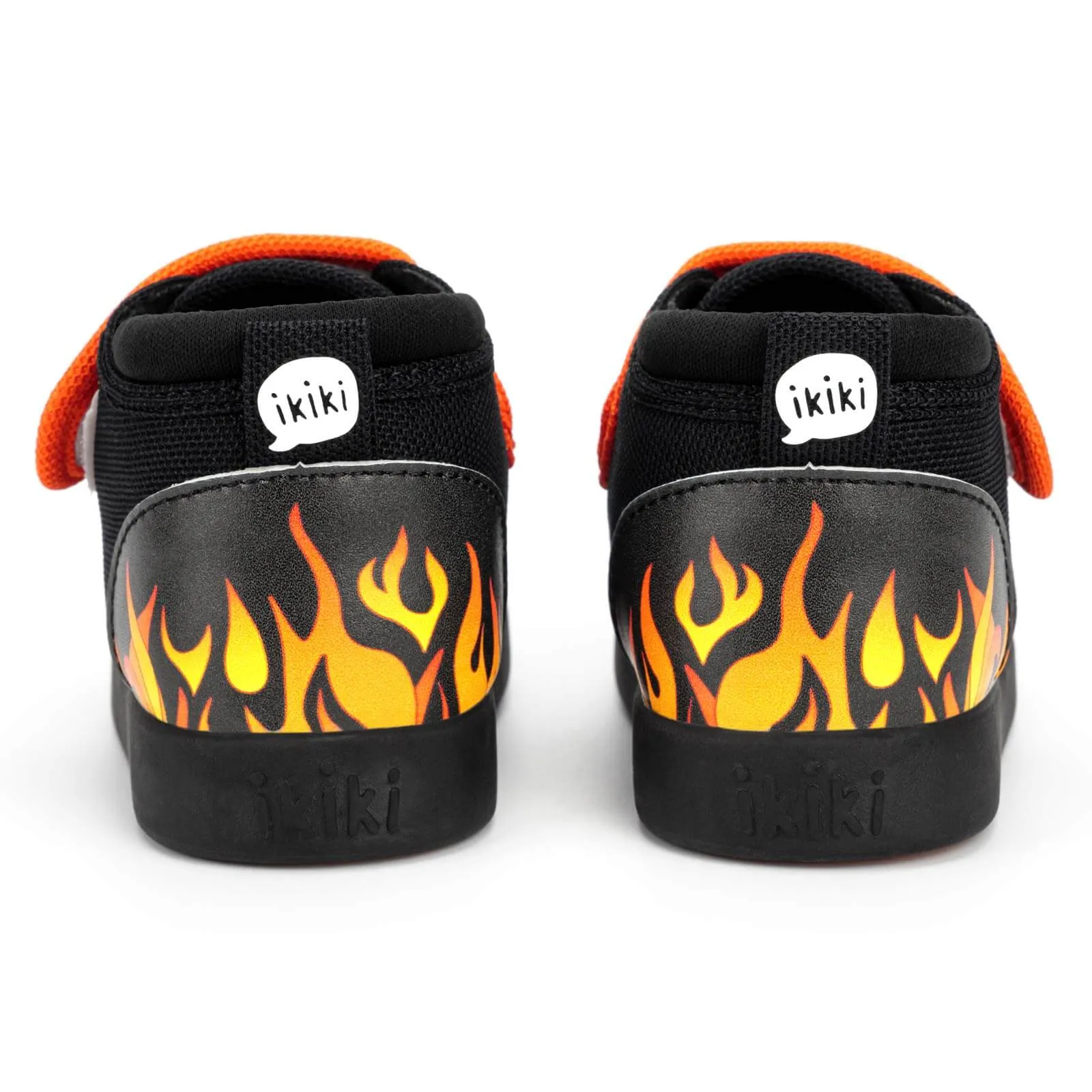 Scorching Hotrod Squeakerless Toddler Shoes | Black Flame Pattern