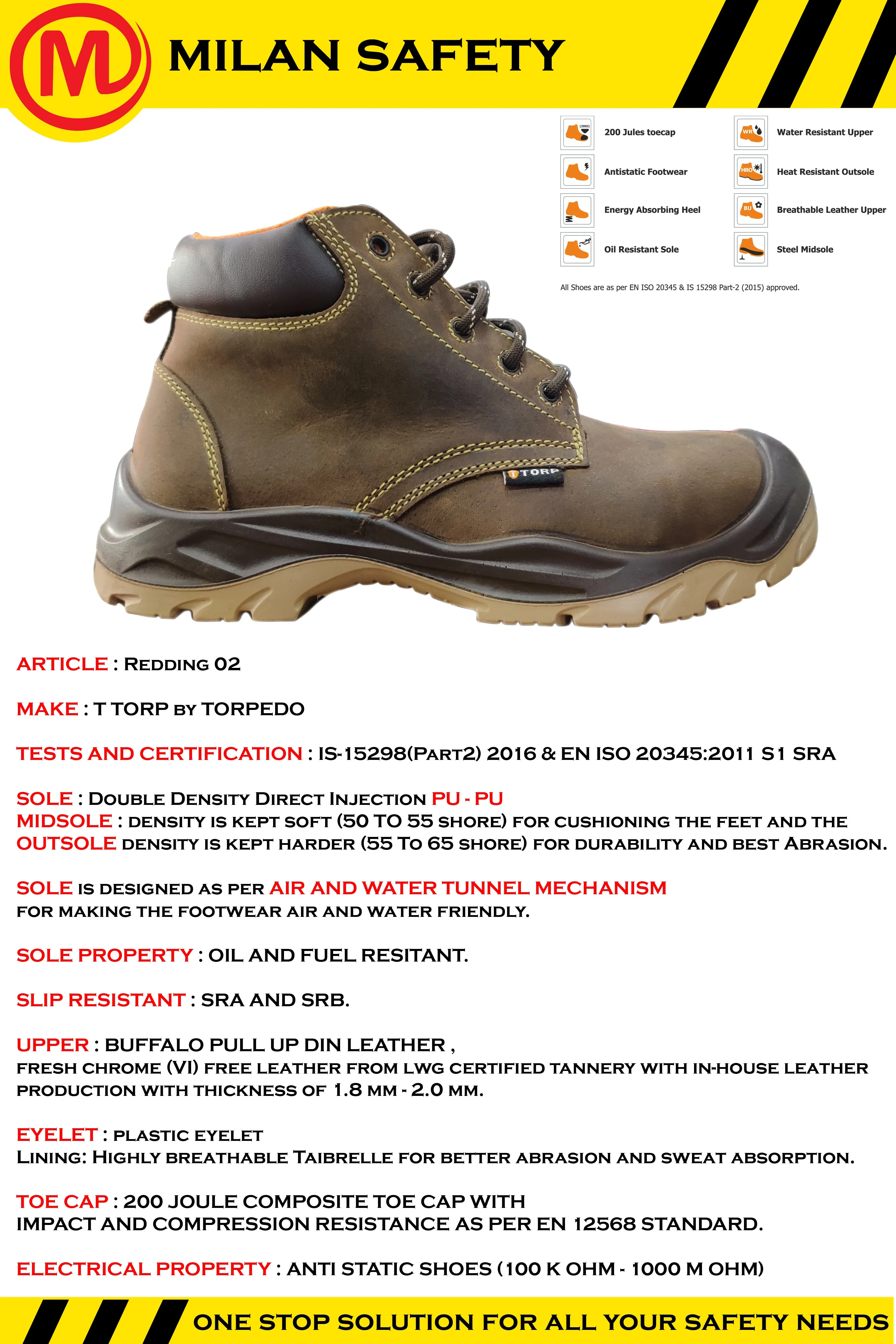 T Torp Redding 02 Composite Toe Anti-Static Safety Shoes: Your Reliable Safety Partner