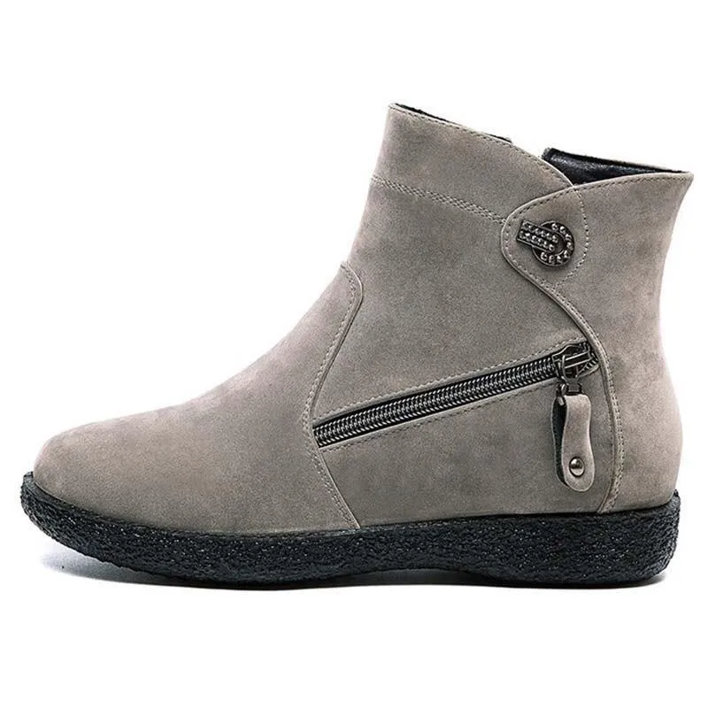 Women's Winter Warm Flock Ankle Boots