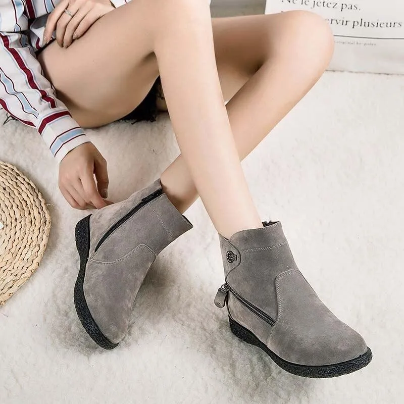 Women's Winter Warm Flock Ankle Boots